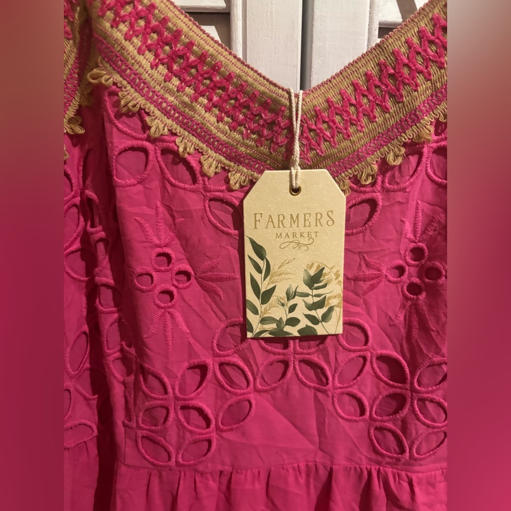 Women’s XL pink Farmers Market tiered dress - Picture 3 of 16